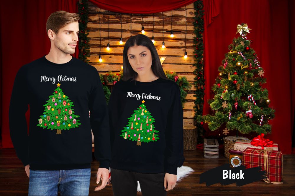 Happy Ugly Christmas Merry Dikmas Funny Matching Couples Sweatshirt