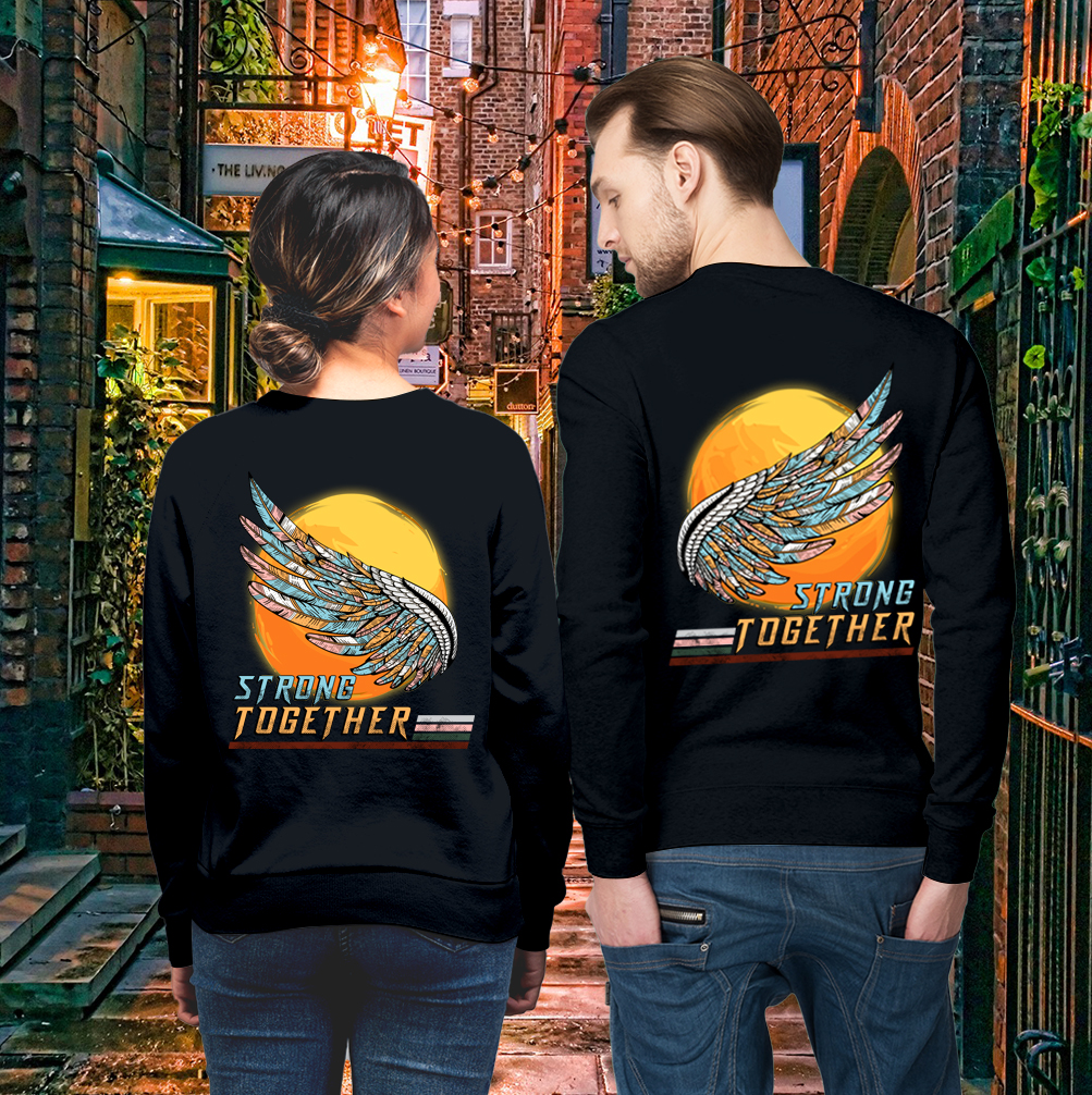 Special Gift Wings Strong Together Couple Lover Matching Sweatshirts
