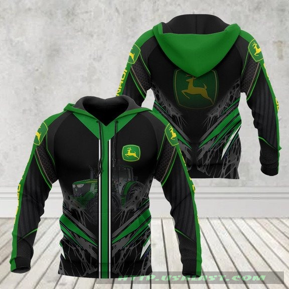 John Deere White Line 3D All Over Print Hoodie And Zip Hoodie