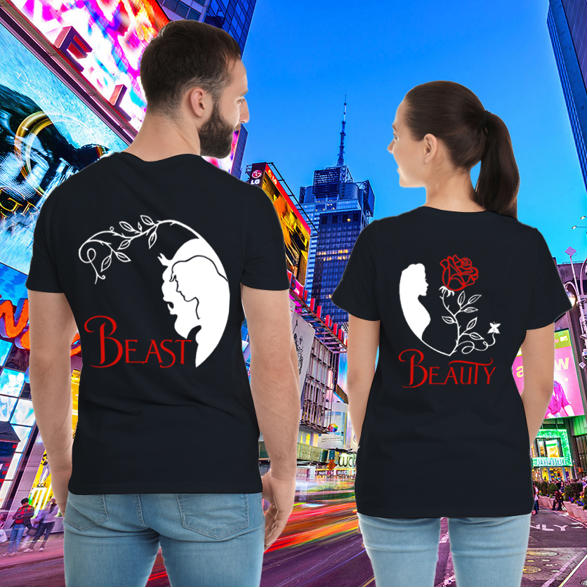 Couple Gift – Once Upon A Time Beauty And The Beast Couple Lover Matching T-Shirts