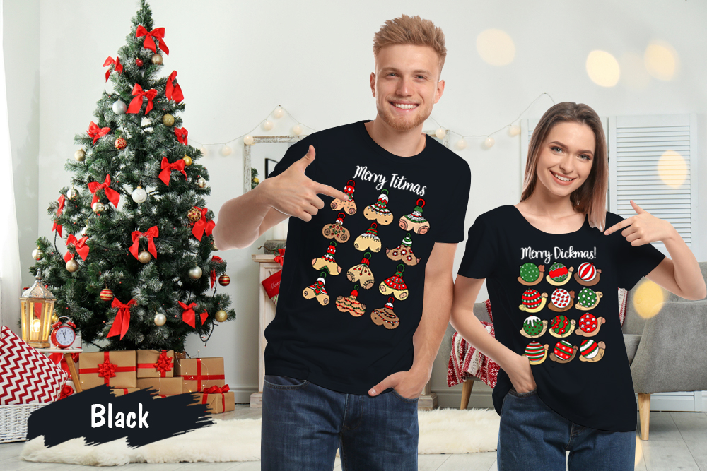 Ugly Christmas Funny Merry Titmas Matching Couples T-Shirt