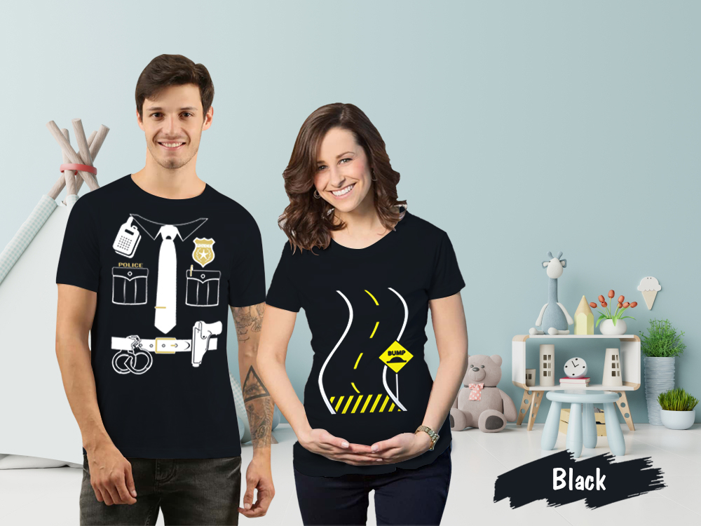 Happy Halloween Carnival Baby Pregnacy Matching Couples T-Shirt