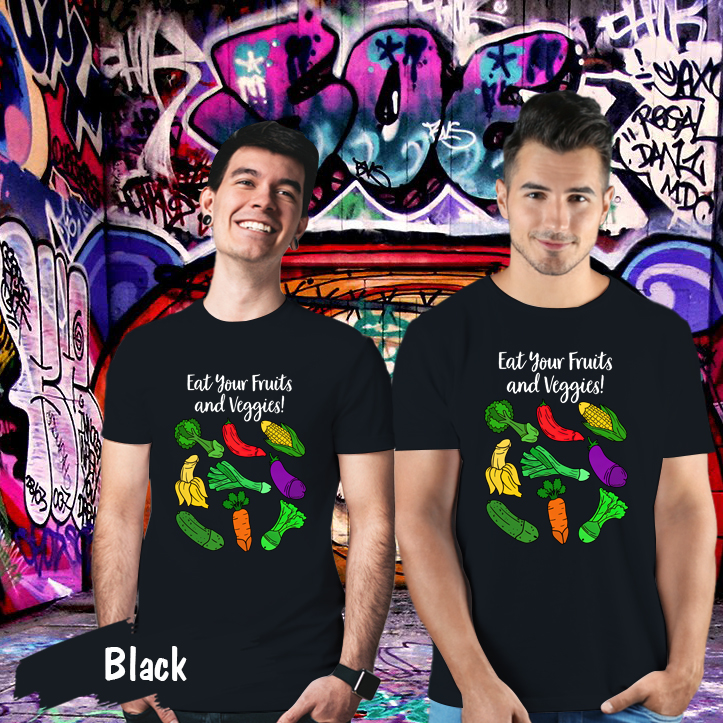 Couple Gift – LGBT Pride Vegan Eat Your Fruit Funny Matching Couples T-Shirt