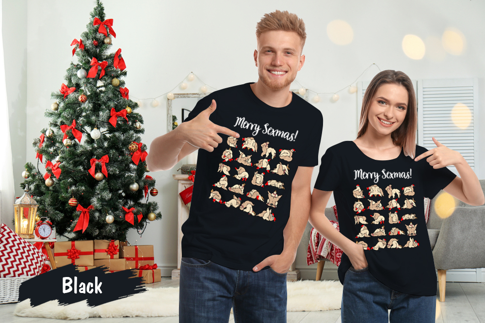 Ugly Christmas Adult Merry Sexmas Funny Matching Couples T-Shirt