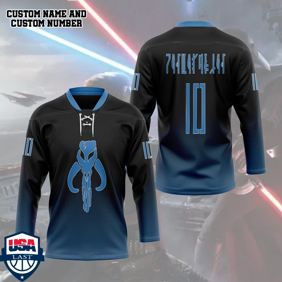 Star Wars Mandalorian Jango Fett personalized custom hockey jersey