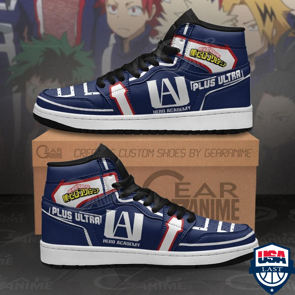 UA High School Uniform Plus Ultra My Hero Academia Air Jordan High Top Sneaker Shoes