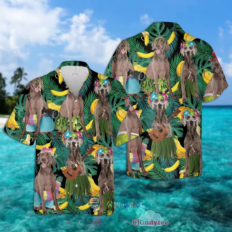 NEW Weimaraner Dog Banana Tropical Hawaiian Shirt