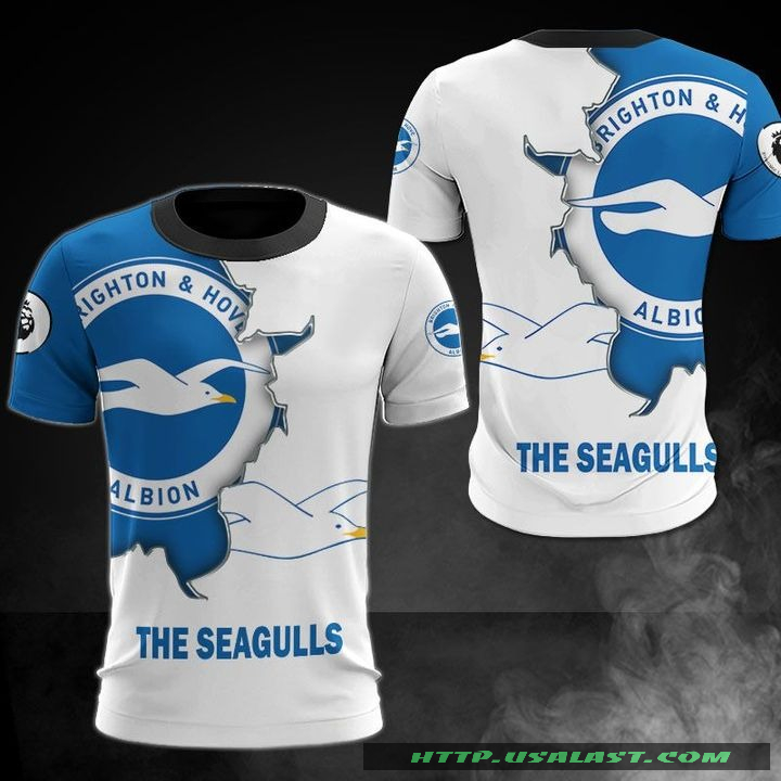 Brighton & Hove Albion Seagulls 3D All Over Print Hoodie T-Shirt