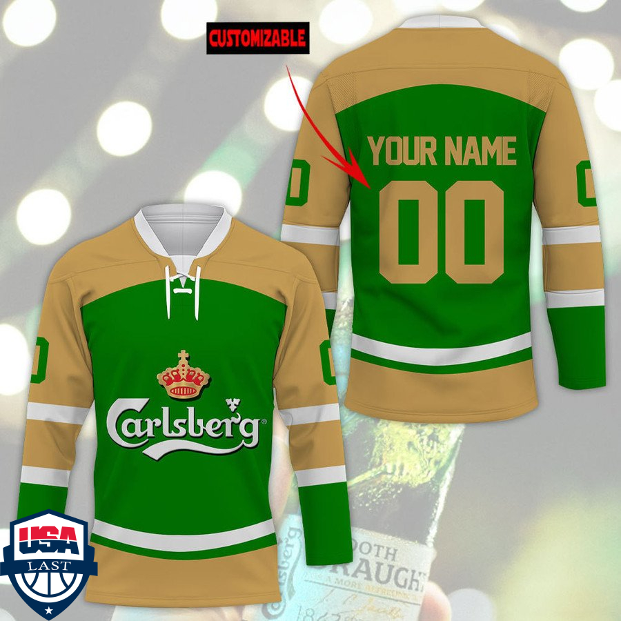 Carlsberg beer personalized custom hockey jersey