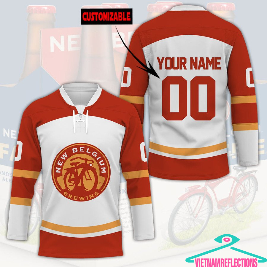 New Belgium Brewing beer personalized custom hockey jersey