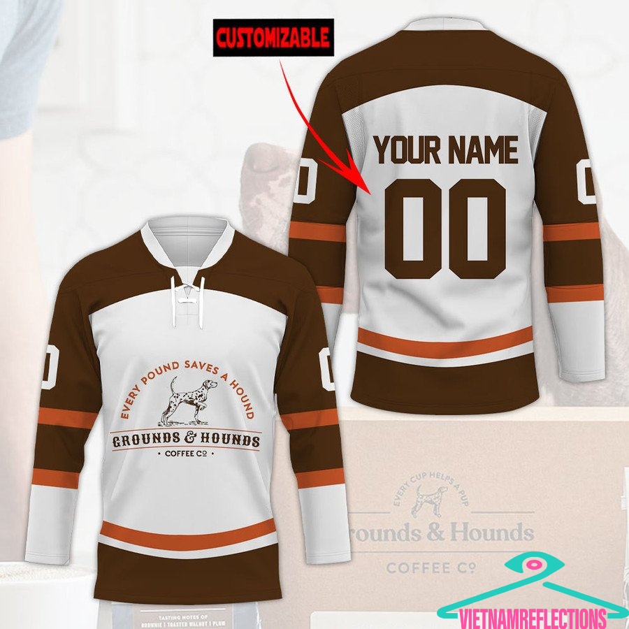Grounds And Hounds coffee personalized custom hockey jersey