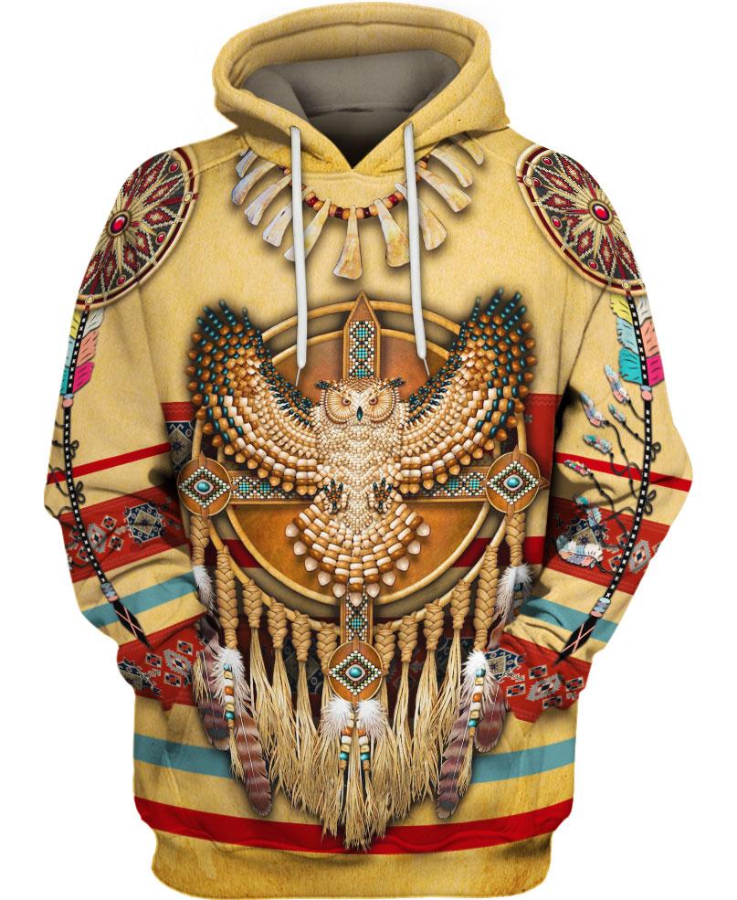 HOT Native American Owl All Over Printed 3D Hoodie
