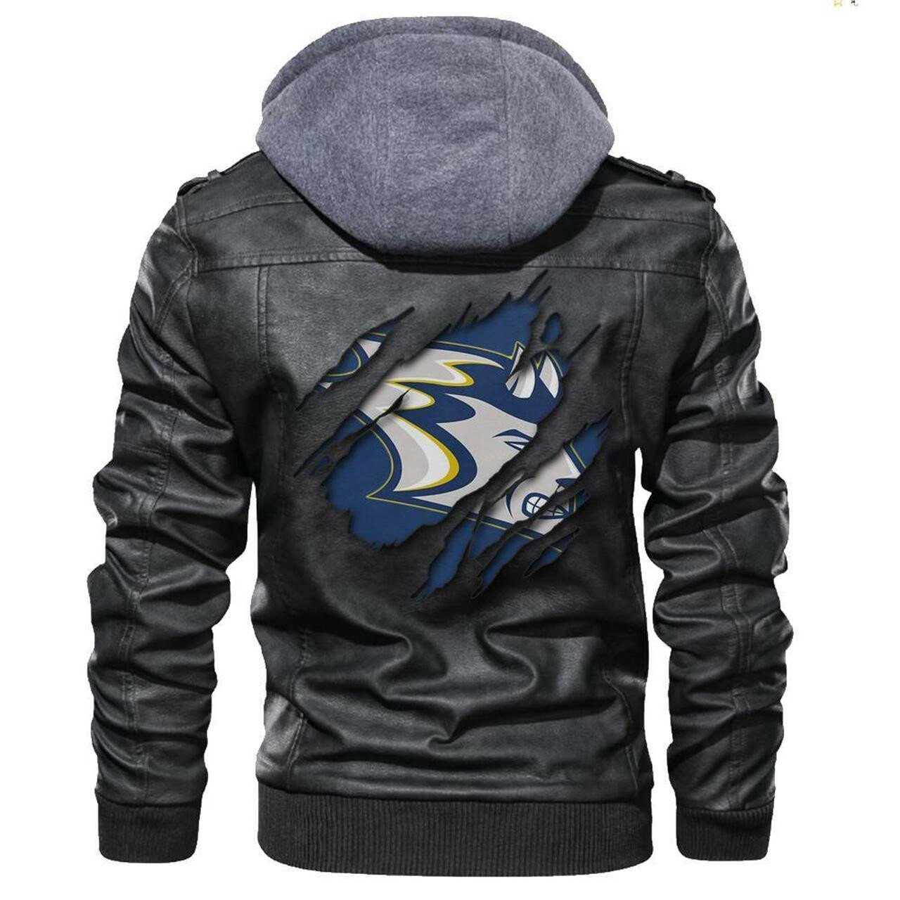 Wisconsin Stout Blue Devils NCAA Leather Jacket