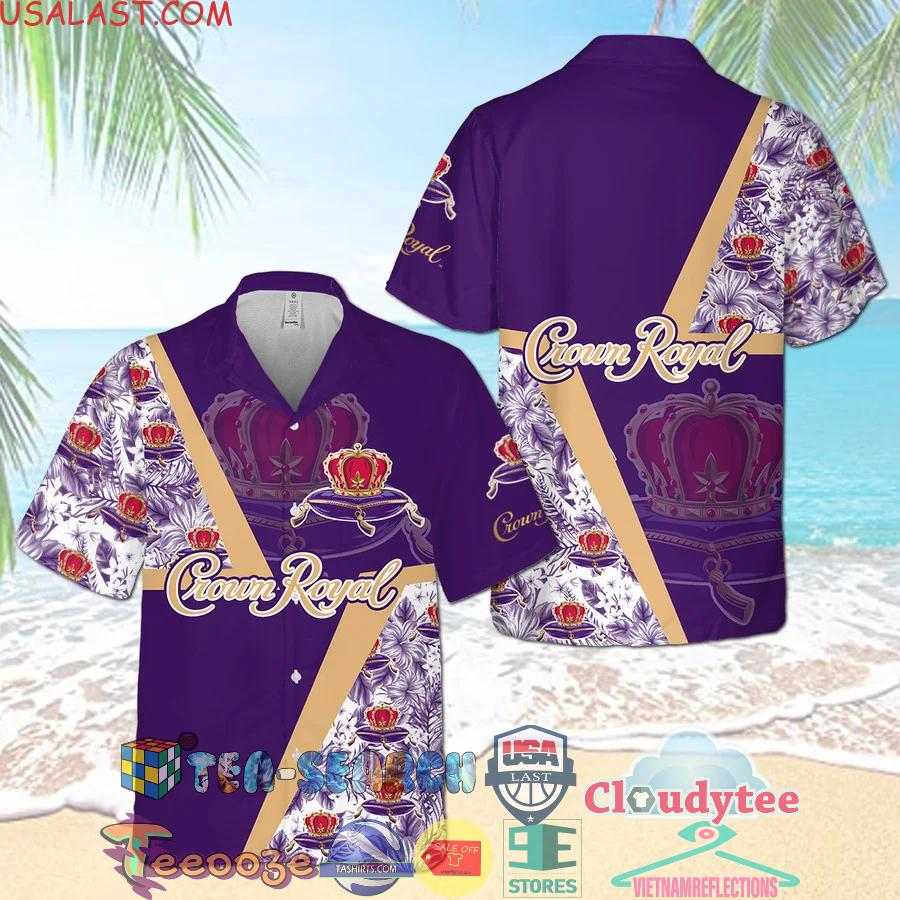Crown Royal Tropical Aloha Summer Beach Hawaiian Shirt