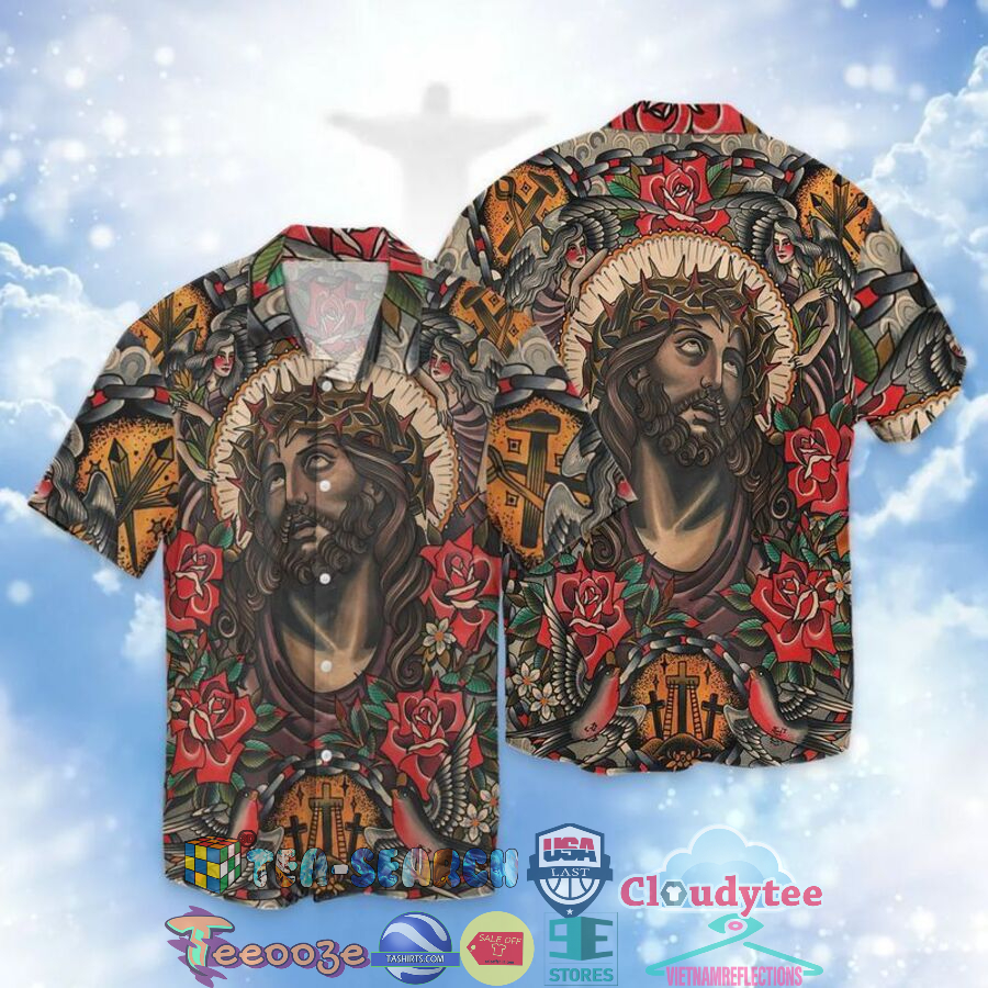 Jesus Art Rose Hawaiian Shirt