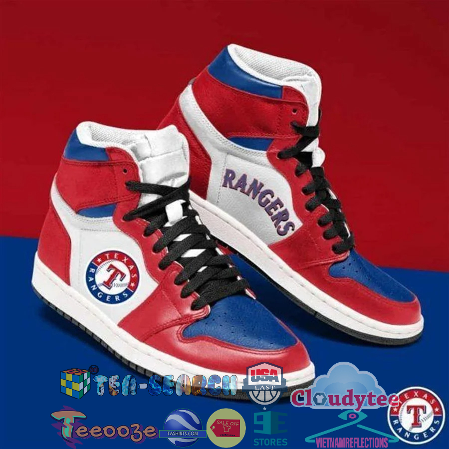 Texas Rangers MLB ver 1 Air Jordan High Top Sneaker Shoes