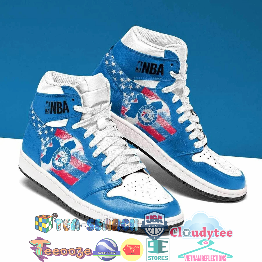 Philadelphia 76ers NBA ver 3 Air Jordan High Top Sneaker Shoes