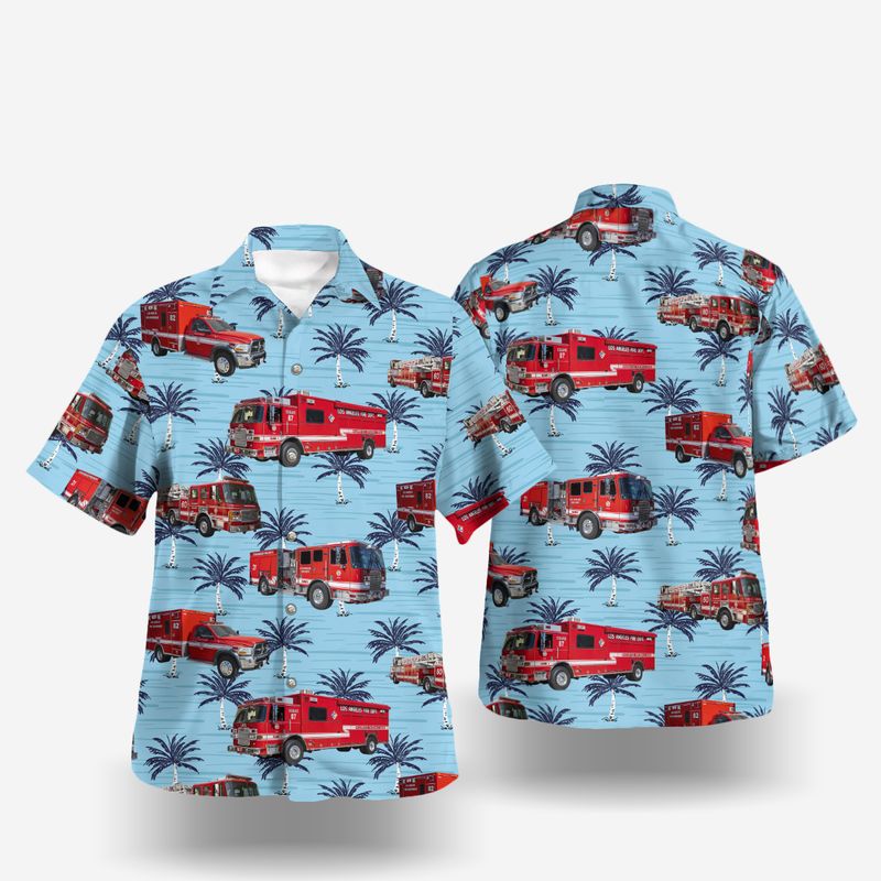 Los Angeles California Los Angeles Fire Department Hawaiian Shirt Gift For Men Women