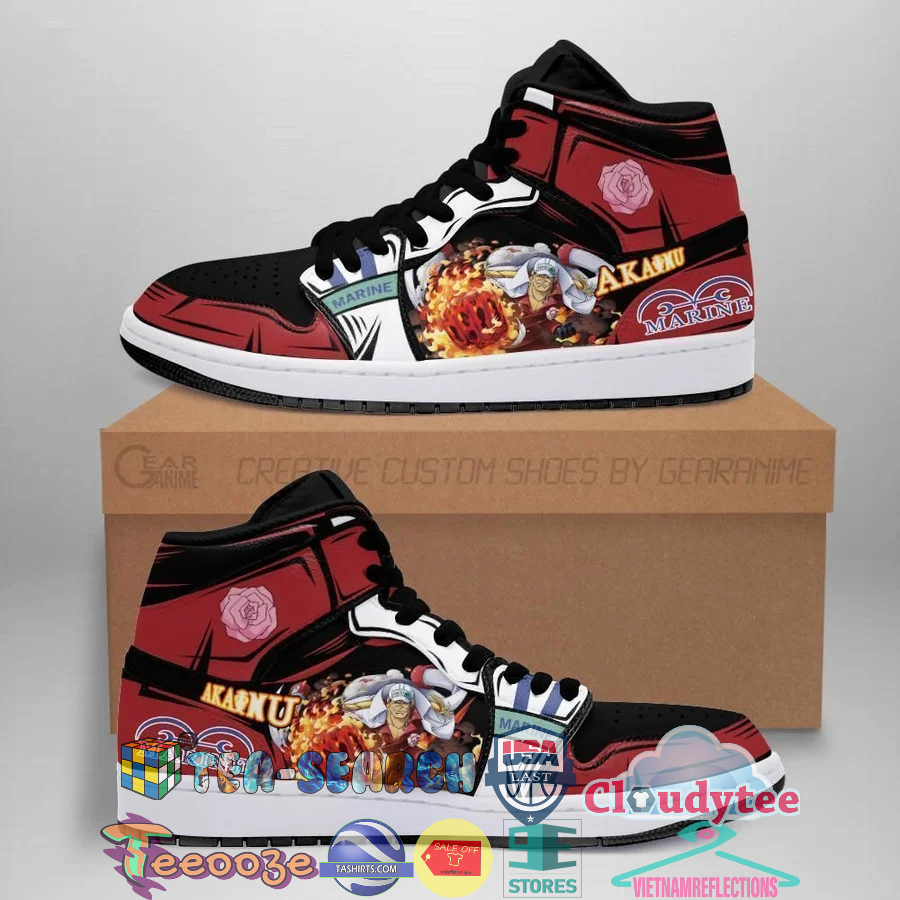 Sakazuki Akainu Admiral One Piece Anime Air Jordan High Top Sneaker Shoes