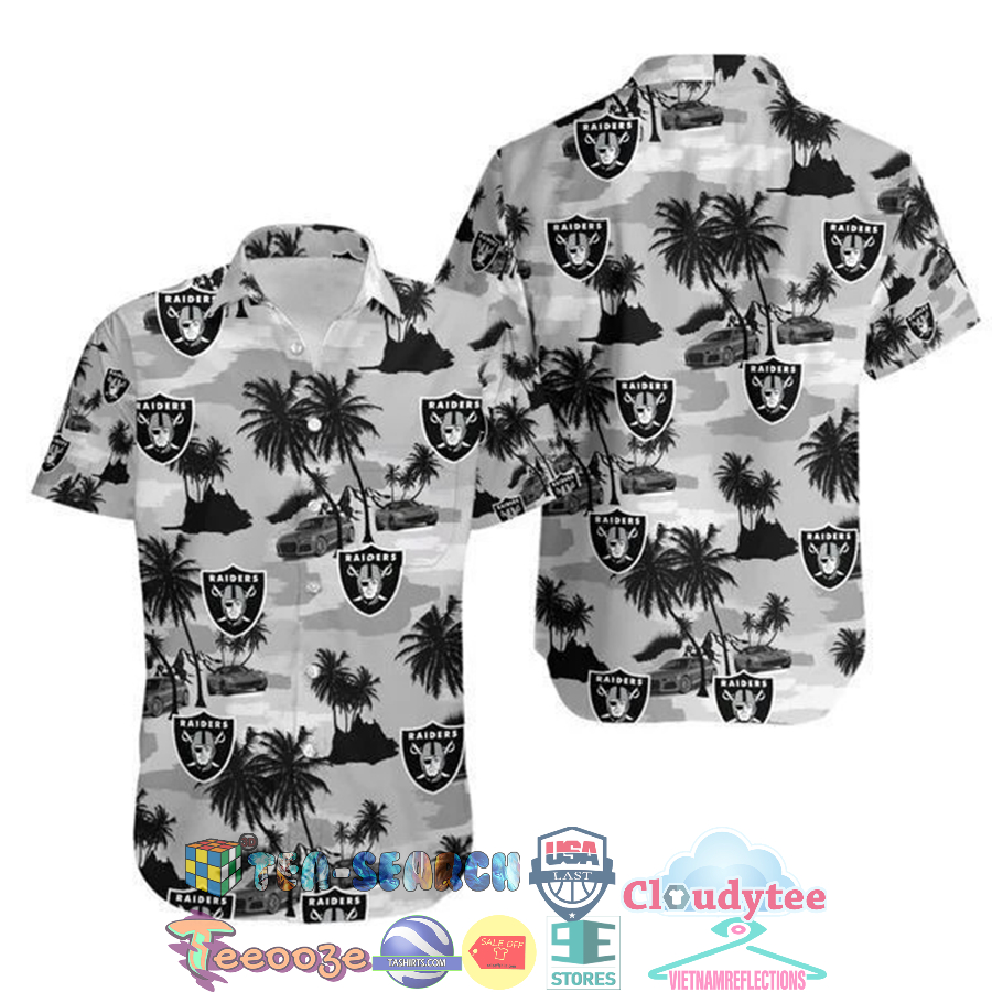 Las Vegas Raiders NFL Palm Tree Car Hawaiian Shirt