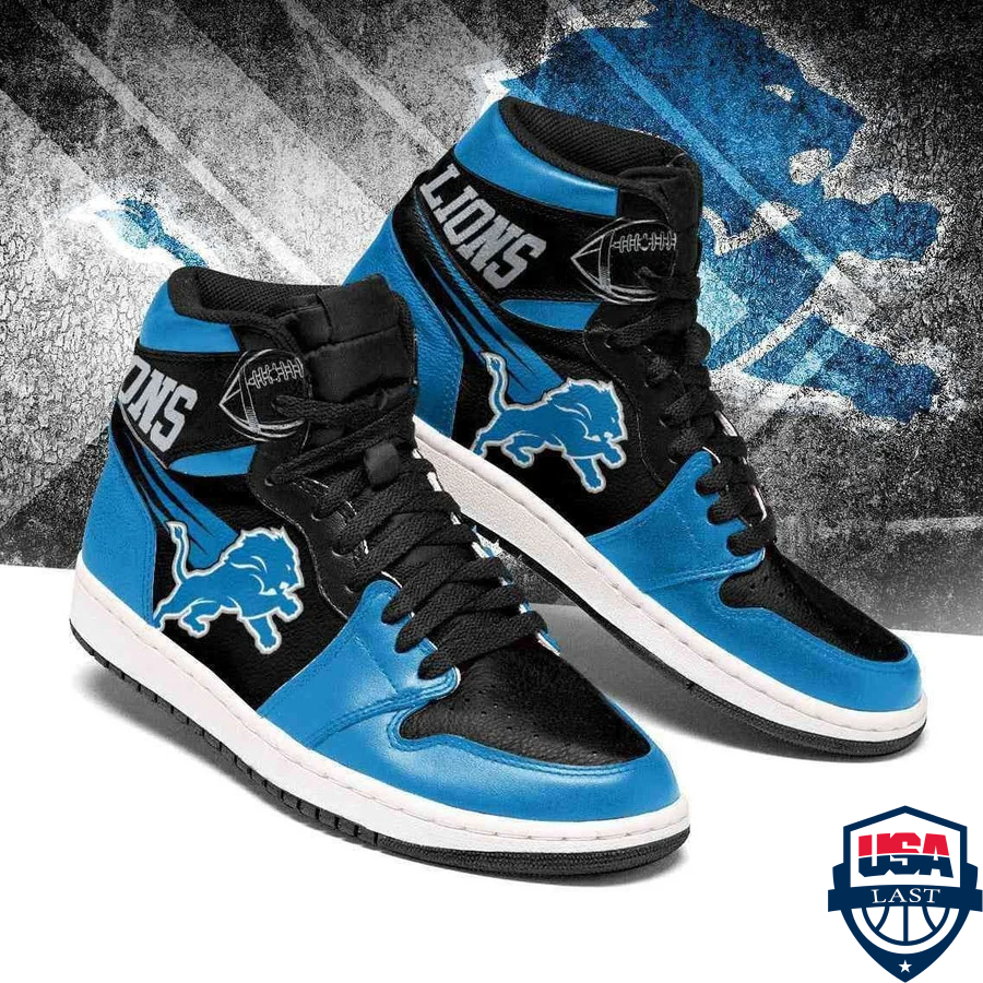 Detroit Lions NFL Air Jordan High Top Sneaker Shoes