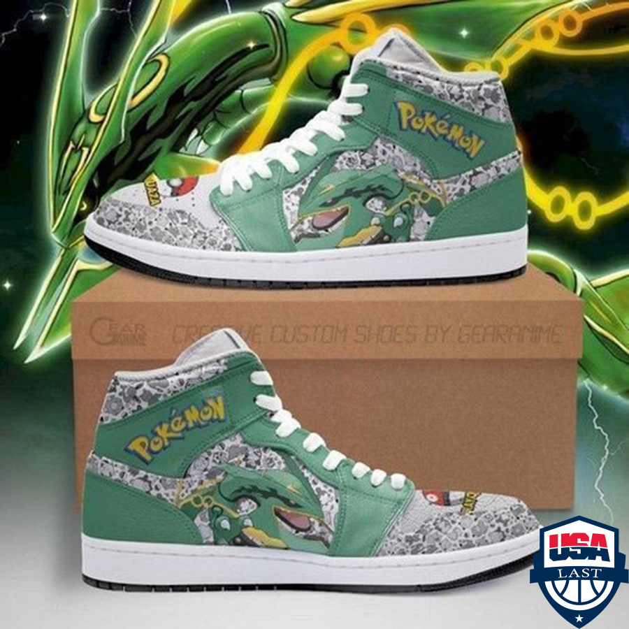 Rayquaza Pokemon Air Jordan High Top Sneaker Shoes