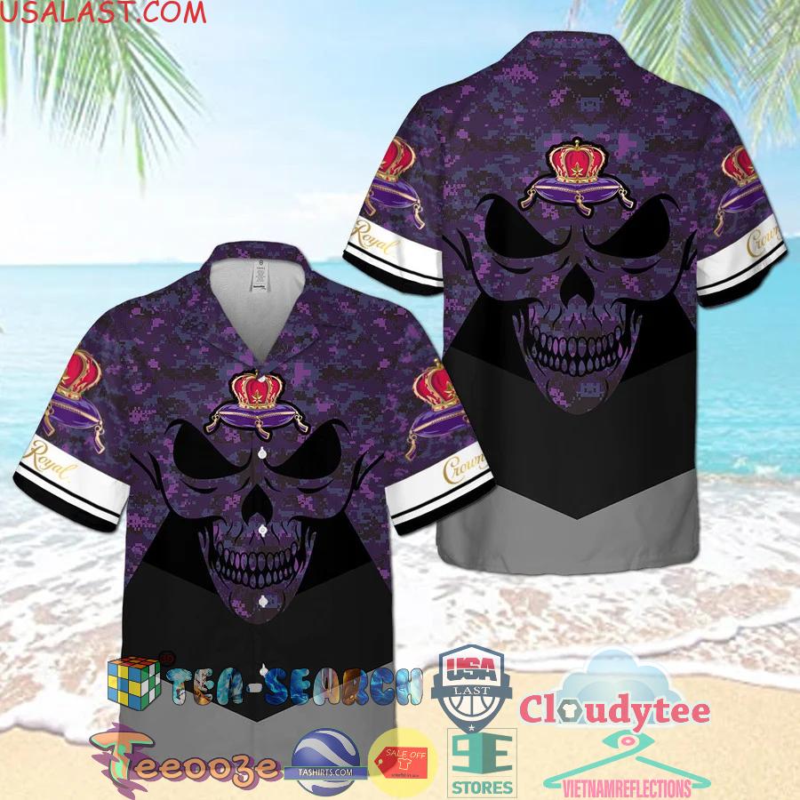 Skull Crown Royal Aloha Summer Beach Hawaiian Shirt