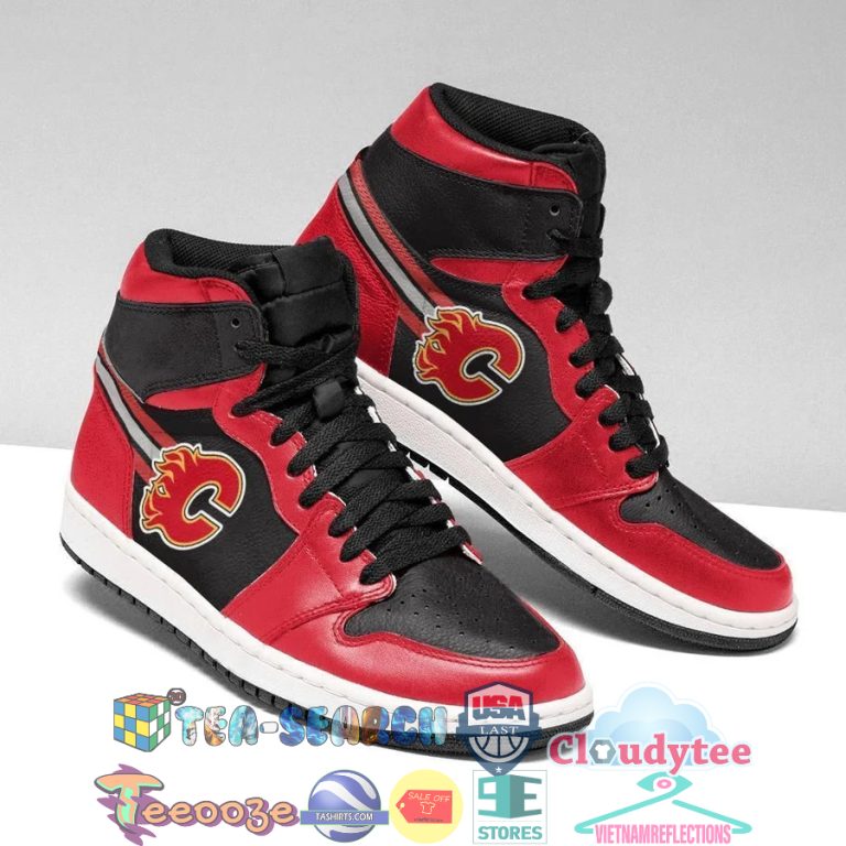 NHL Calgary Flames Air Jordan High Top Sneaker Shoes