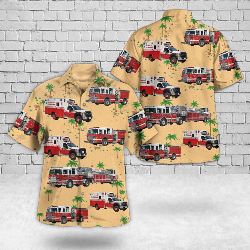 Baltimore County Maryland Baltimore City Fire Department Hawaiian Shirt Gift For Men Women