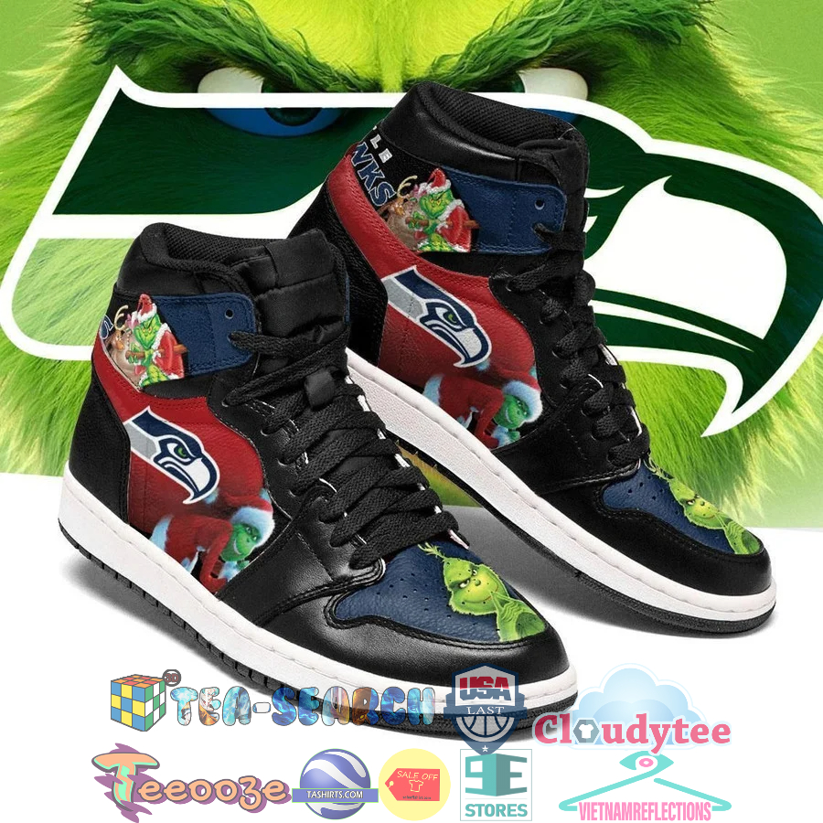 Grinch Seattle Seahawks NFL Air Jordan High Top Sneaker Shoes