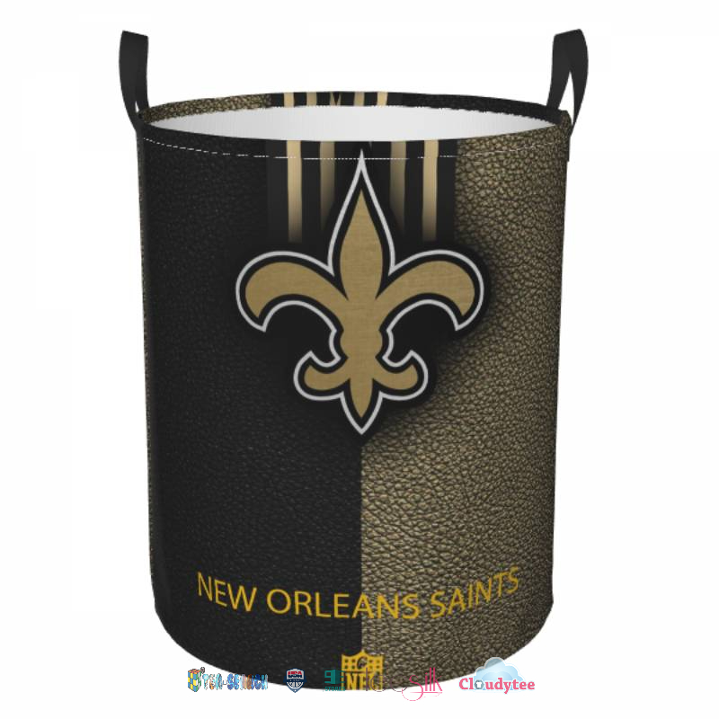 For Fans New Orleans Saints Leather Texture Laundry Basket