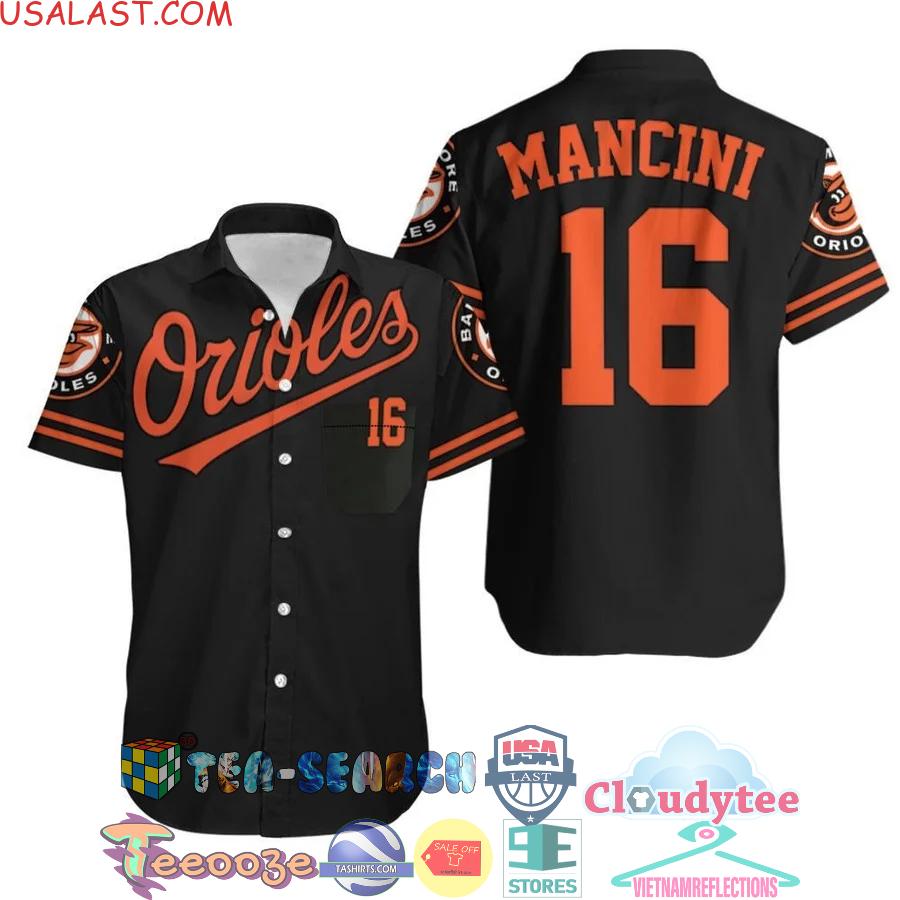 Baltimore Orioles MLB Trey Mancini 16 Black Hawaiian Shirt