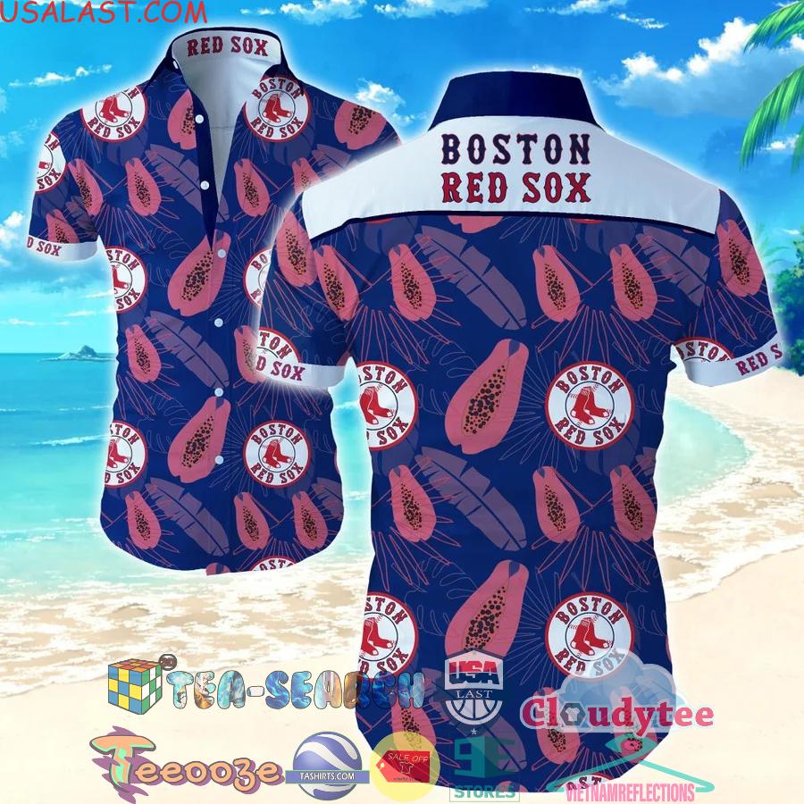 Boston Red Sox MLB Papaya Hawaiian Shirt