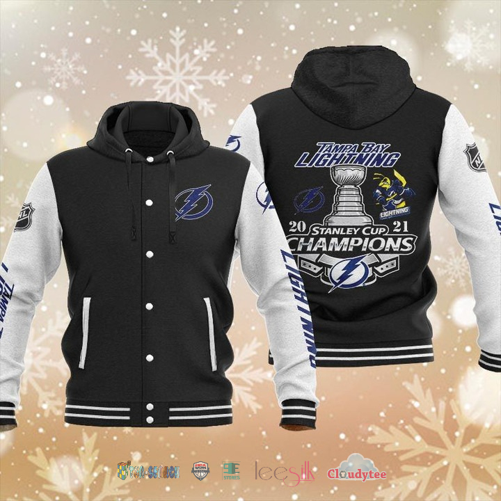 Best Selling Tampa Bay Lightning 2021 Stanley Cup Champions Baseball Hoodie Jacket