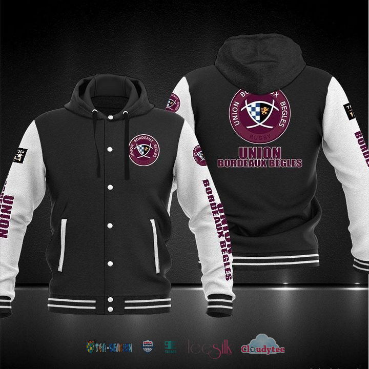 Up to 20% Off Union Bordeaux Begles Baseball Hoodie Jacket