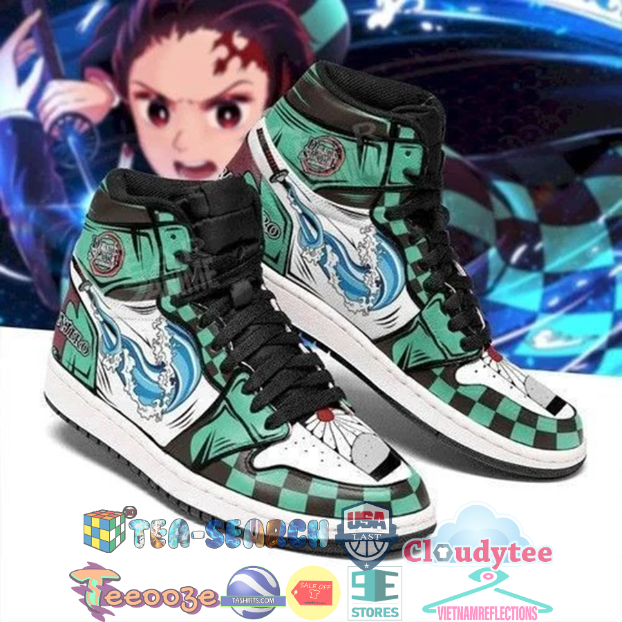 Kamado Tanjiro Water Skill Demon Slayer Air Jordan High Top Sneaker Shoes