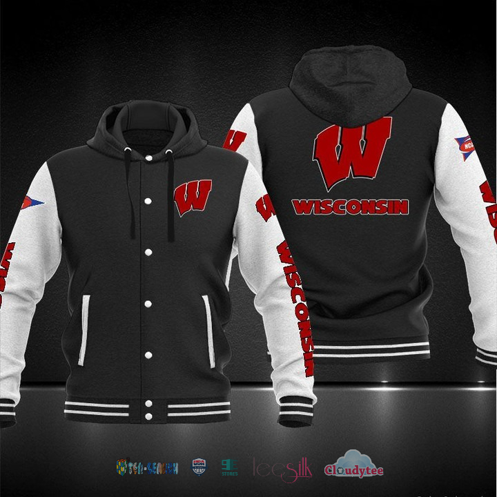 New Fashion Wisconsin Badgers Baseball Hoodie Jacket