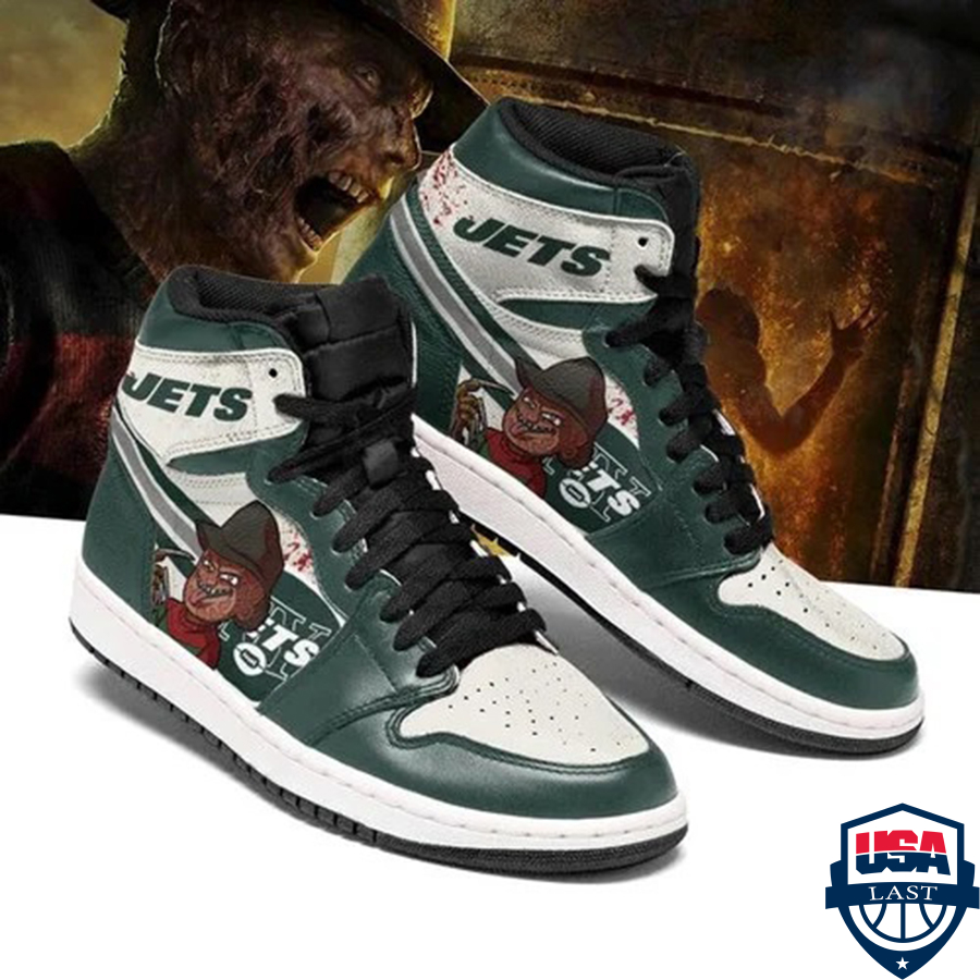 New York Jets NFL Horror Air Jordan High Top Sneaker Shoes