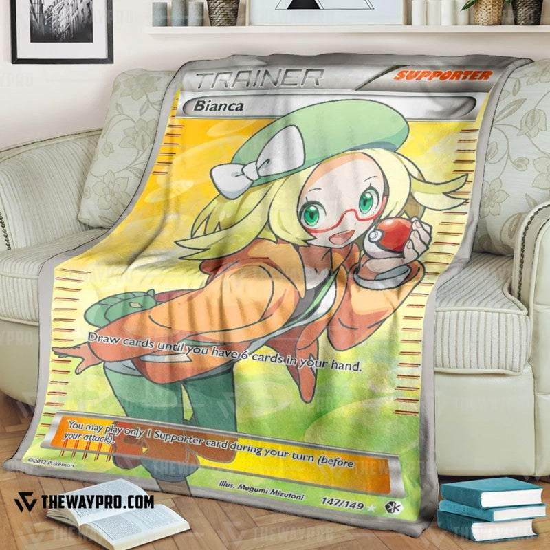 Anime Pokemon Bianca Trainer Soft Blanket