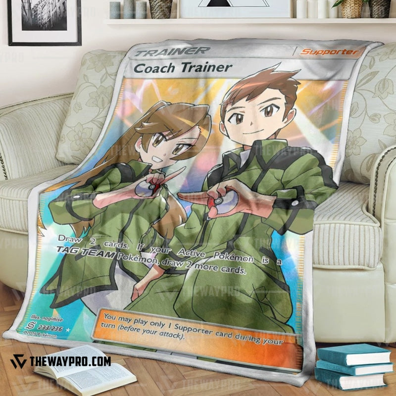Anime Pokemon Coach Trainer Soft Blanket