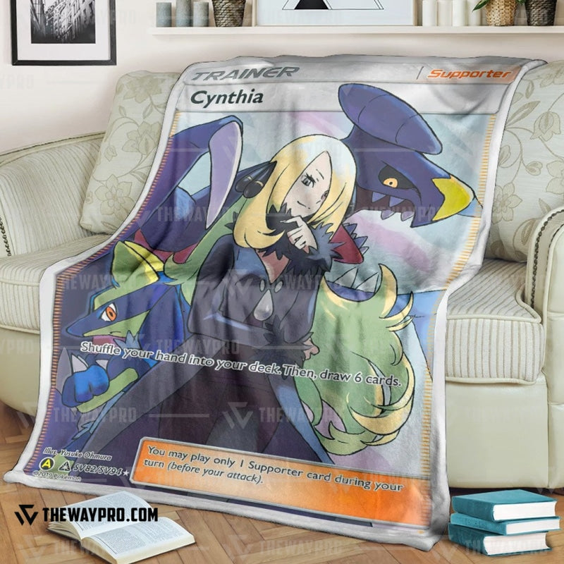 Anime Pokemon Cynthia Trainer Soft Blanket
