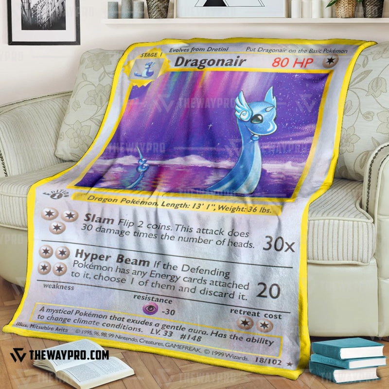 Anime Pokemon Dragonair Base Set Soft Blanket
