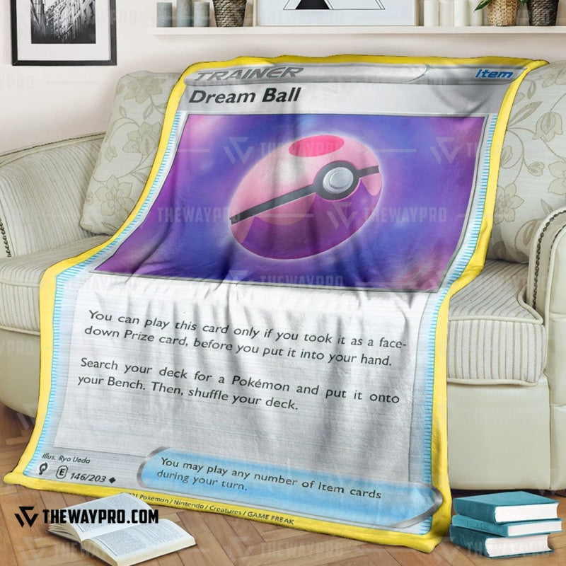 Anime Pokemon Dream Ball Trainer Soft Blanket