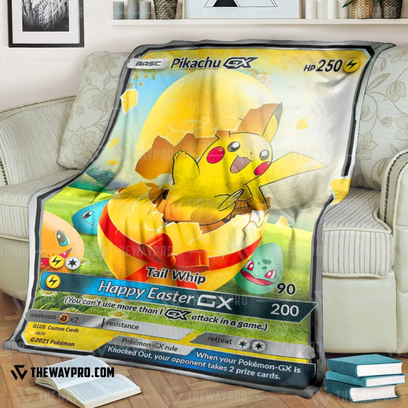 Anime Pokemon Easter Pikachu GX Soft Blanket