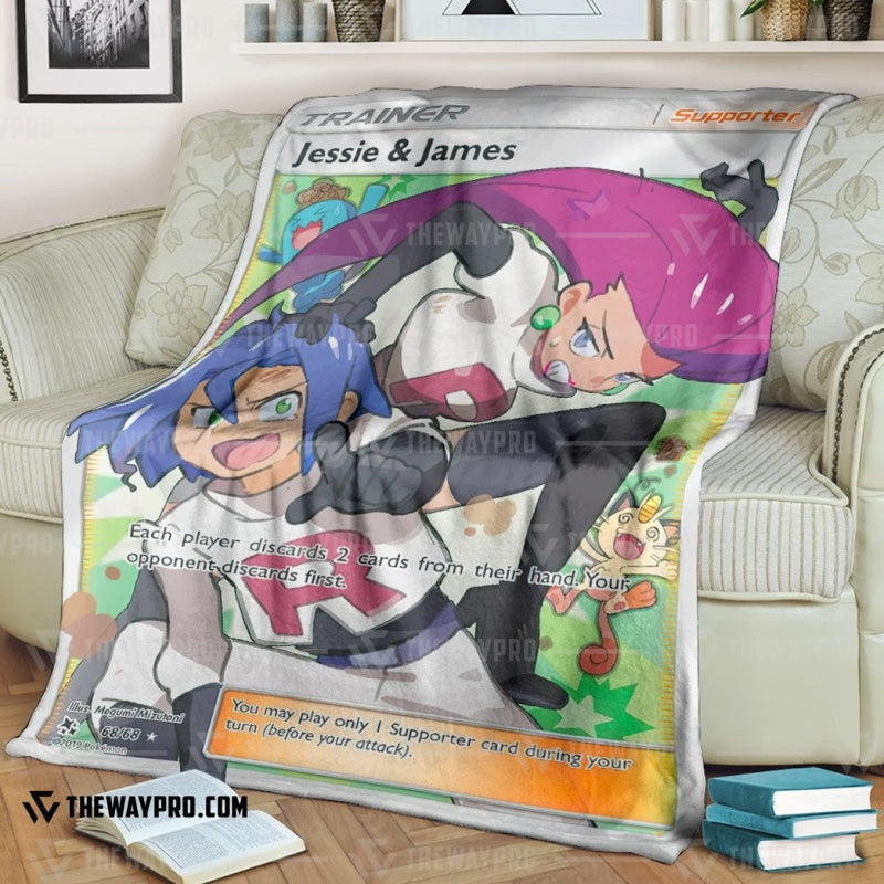 Anime Pokemon Jessie & James Trainer Soft Blanket
