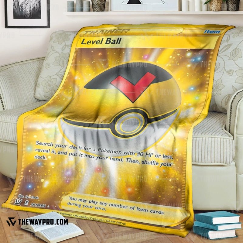 Anime Pokemon Level Ball Trainer Soft Blanket