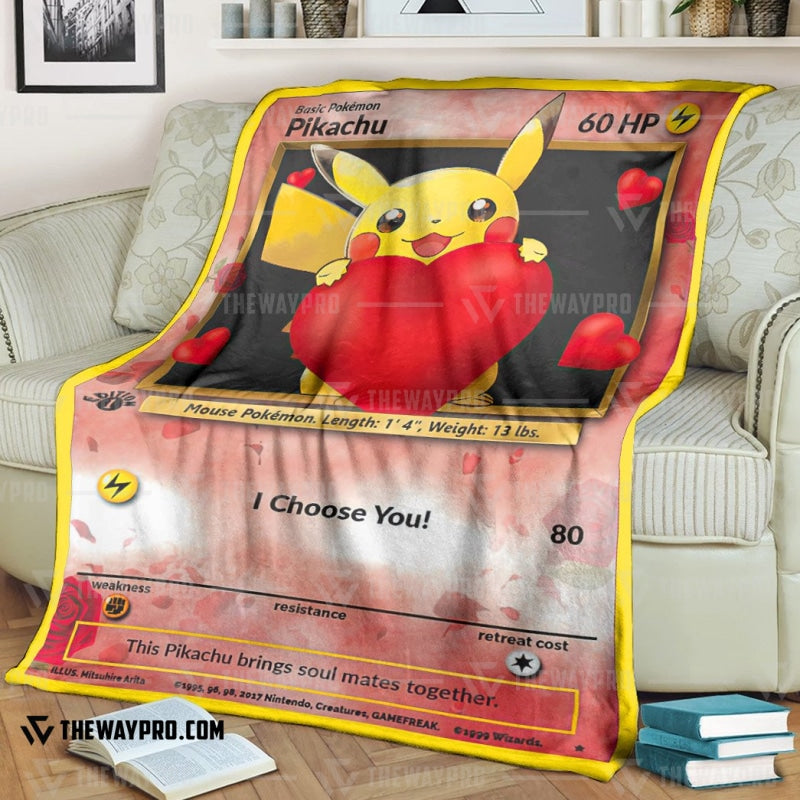 Anime Pokemon Pikachu I Choose You Soft Blanket