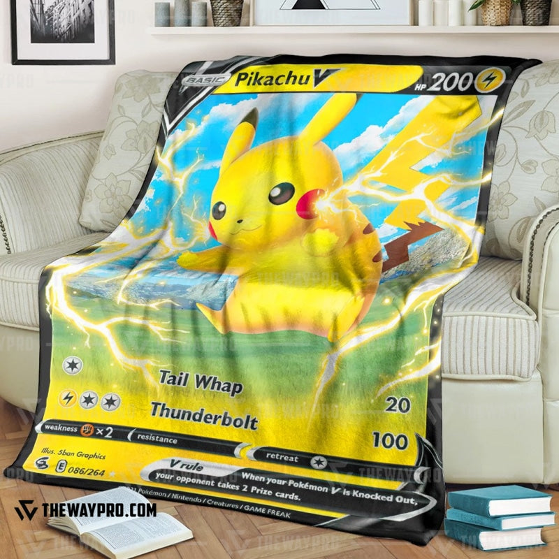 Anime Pokemon Pikachu V Fusion Strikes Soft Blanket