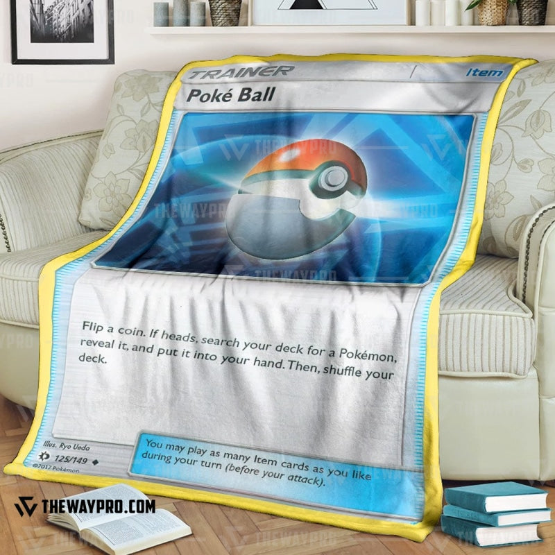 Anime Pokemon Poke Ball Trainer Soft Blanket