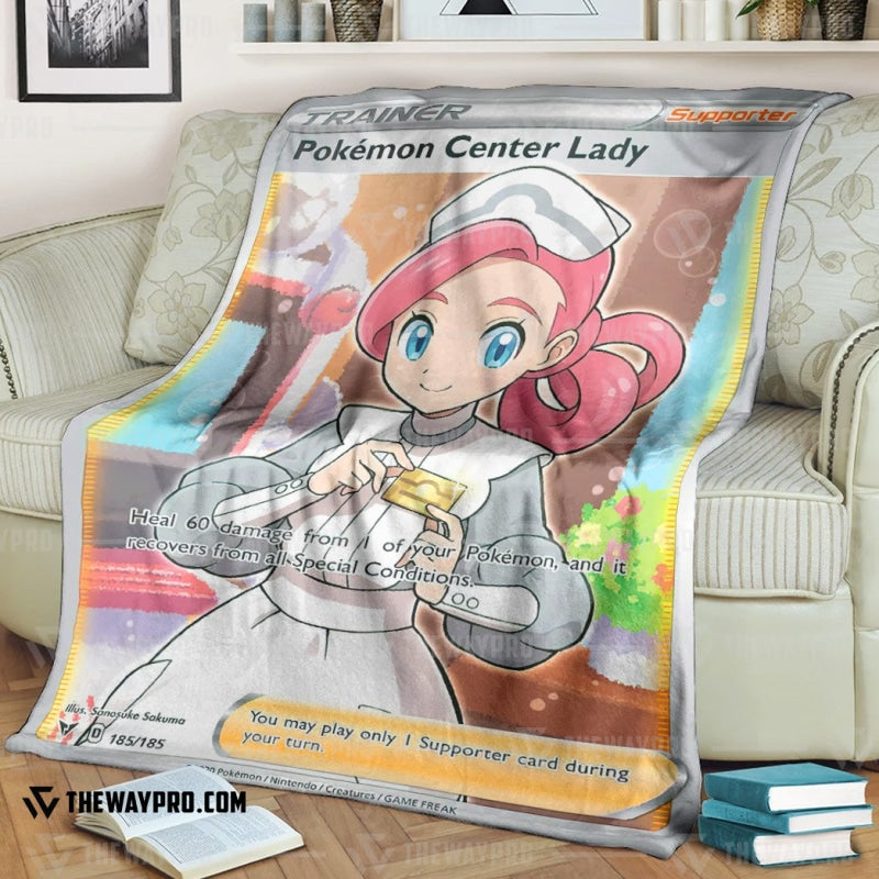 Anime Pokemon Pokemon Center Lady Trainer Soft Blanket